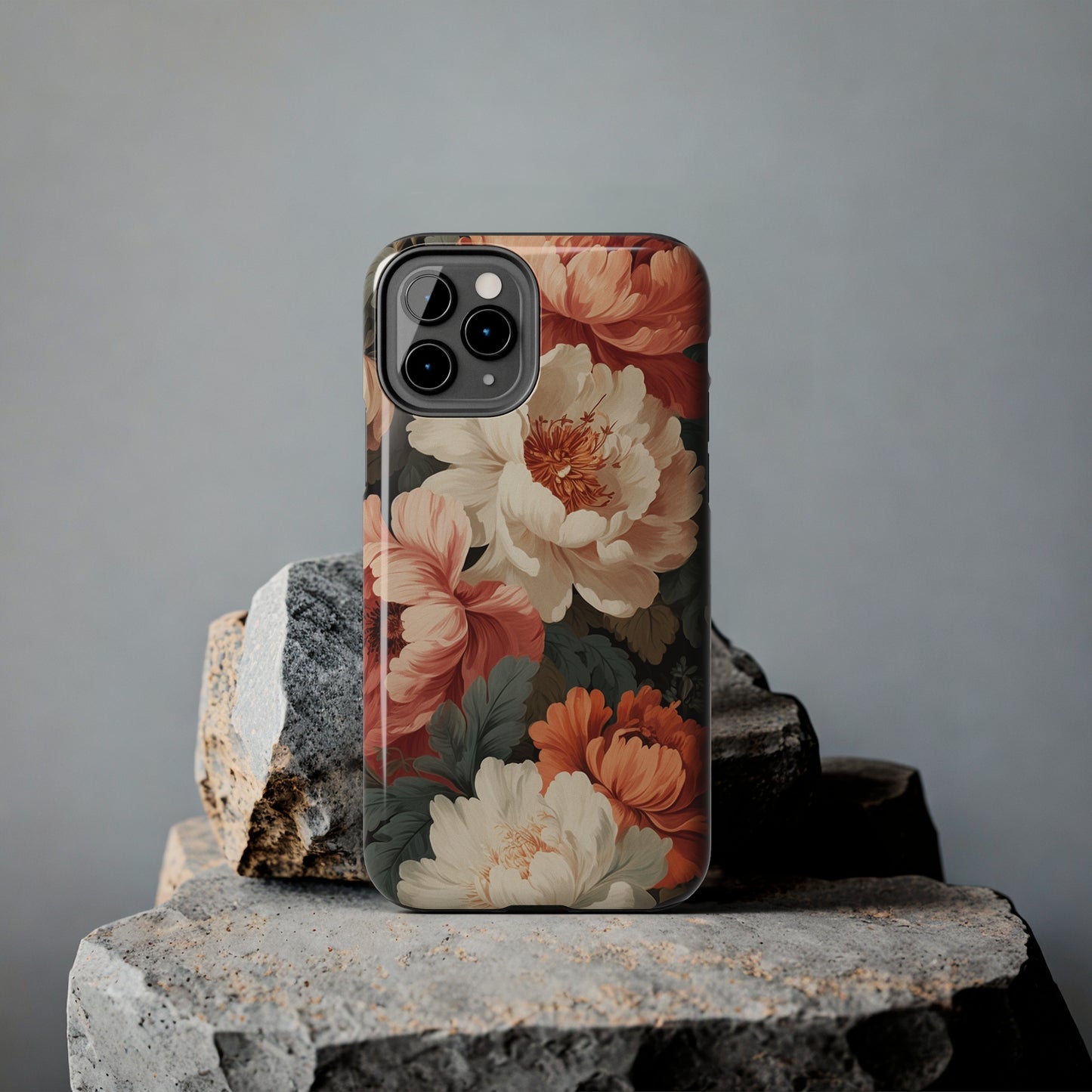Vintage Floral Aesthetic Phone Tough Case Antique Print for iPhone 14 11 Pro 12 13 XR XS X 7+ 8 Boho Nature Flowers Cottage Core