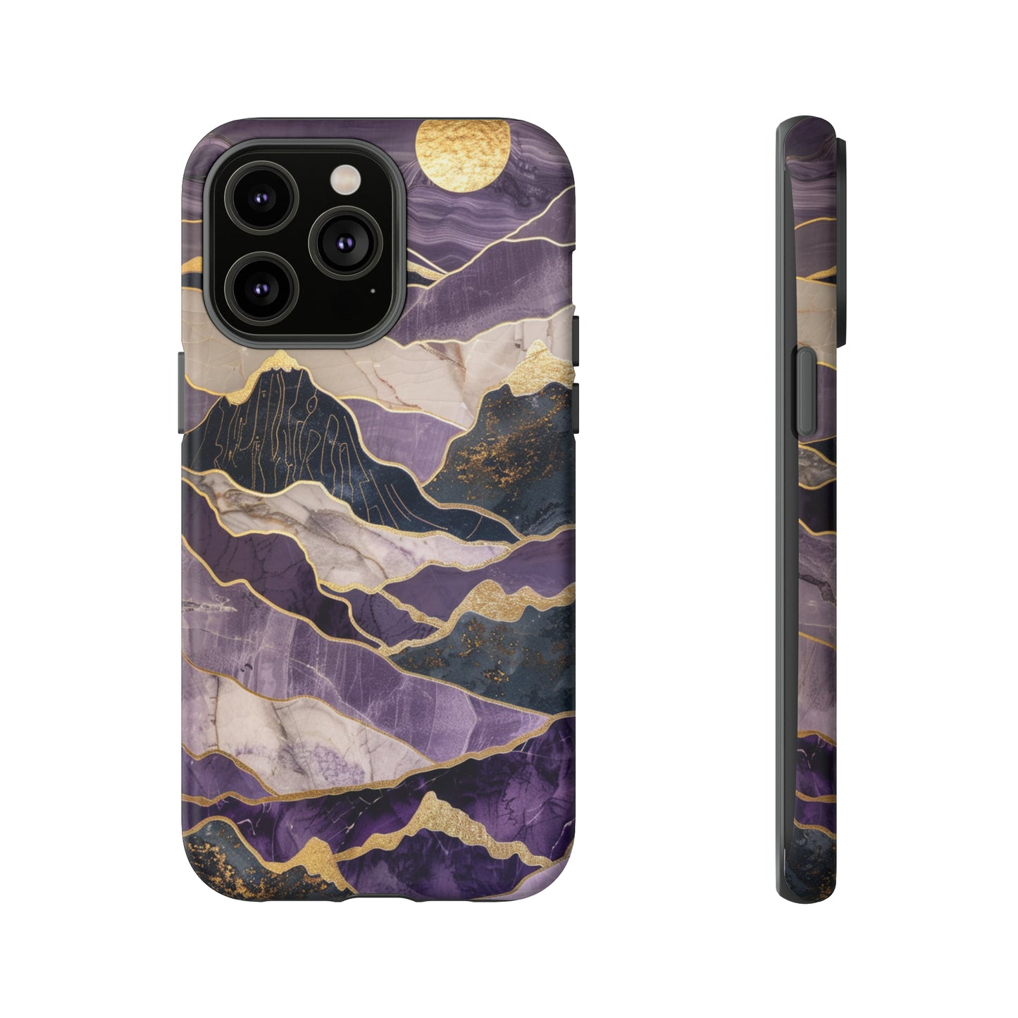 Abstract Purple Gold Mountain Phone Case