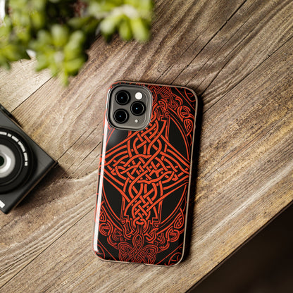 Eternal Weave iPhone Case, Red Celtic Tribal Knots | Timeless Symbolism iPhone Case for Models 11 through 14 Pro Max