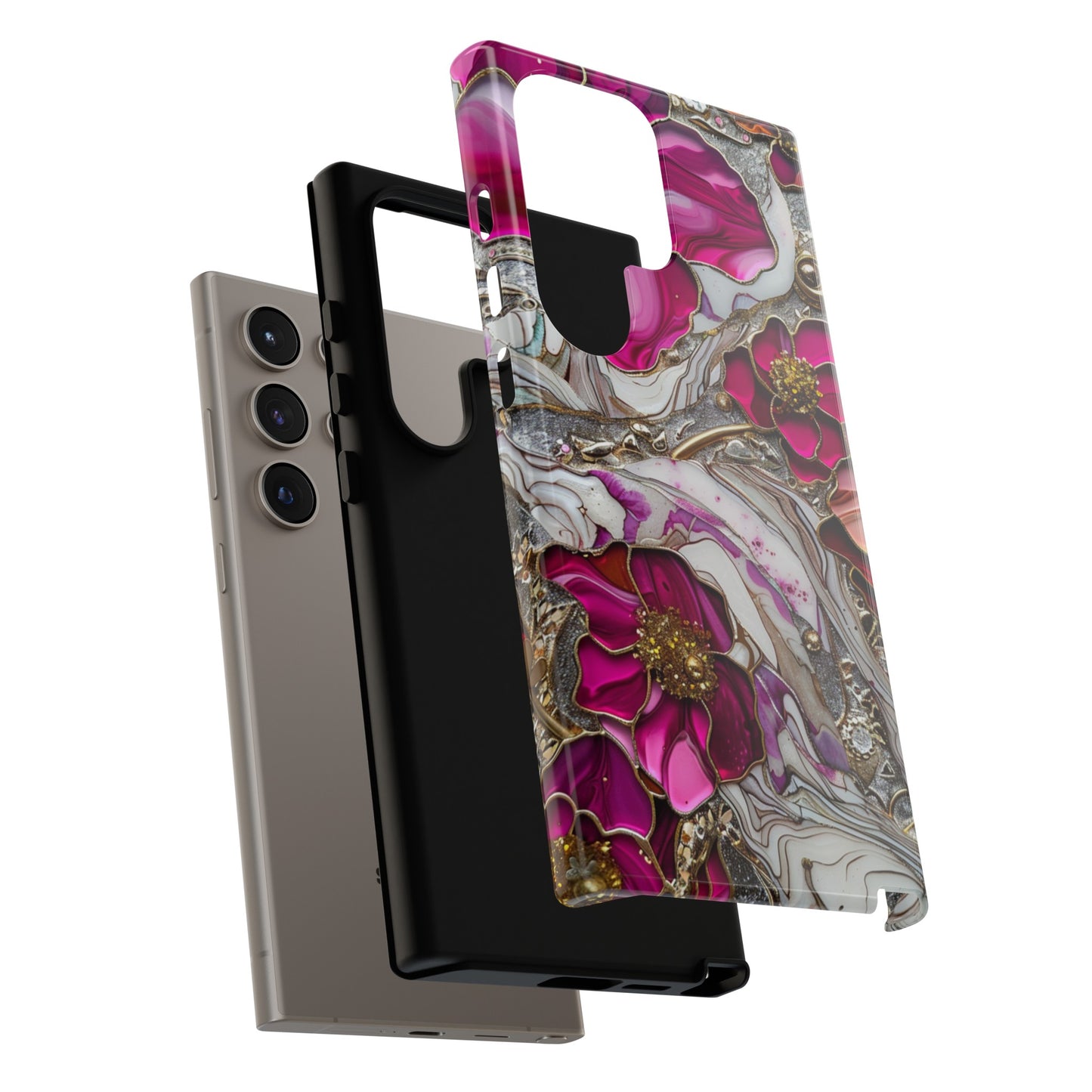 Stained Glass Magenta Floral Paisley Explosion Phone Case