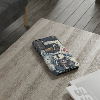 The Astronaut and the Cosmic Cat Phone Case