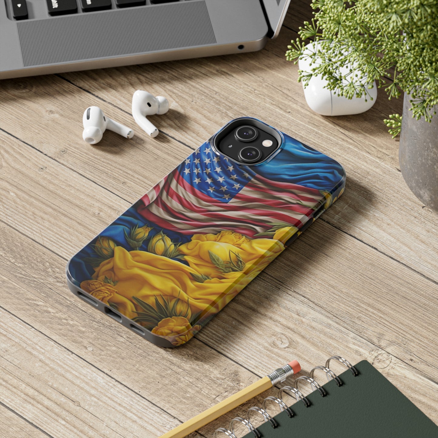 Support Ukraine Flag Phone Case | Show Your Ukrainian USA Patriotic Spirit with a Tough iPhone Case