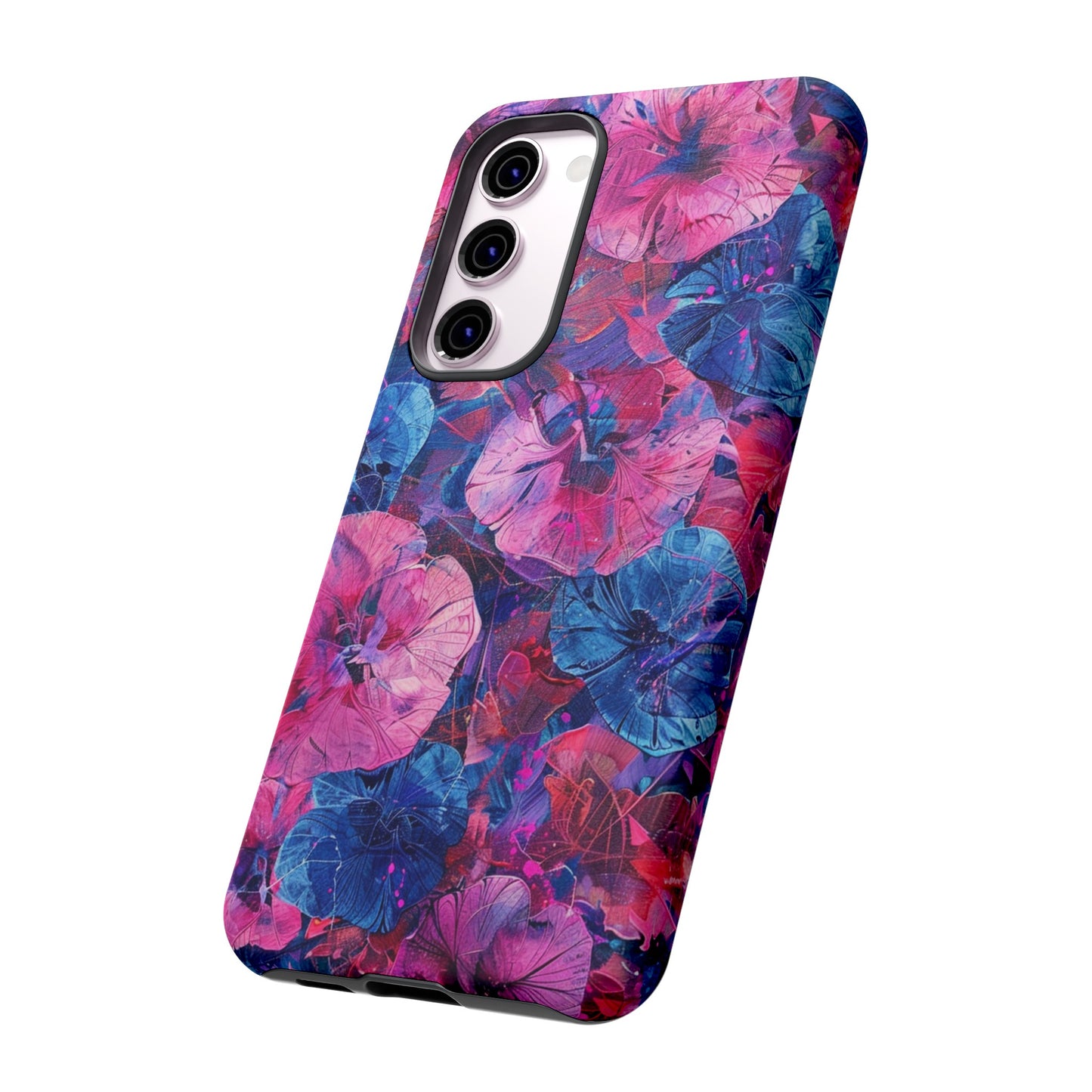 Magenta and Blue Color Floral Explosion Phone Case