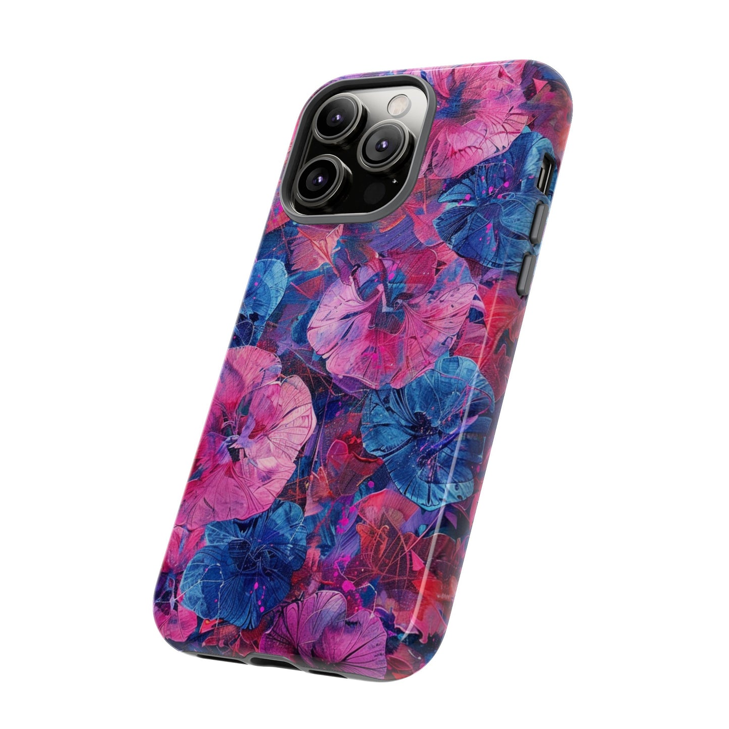 Magenta and Blue Color Floral Explosion Phone Case