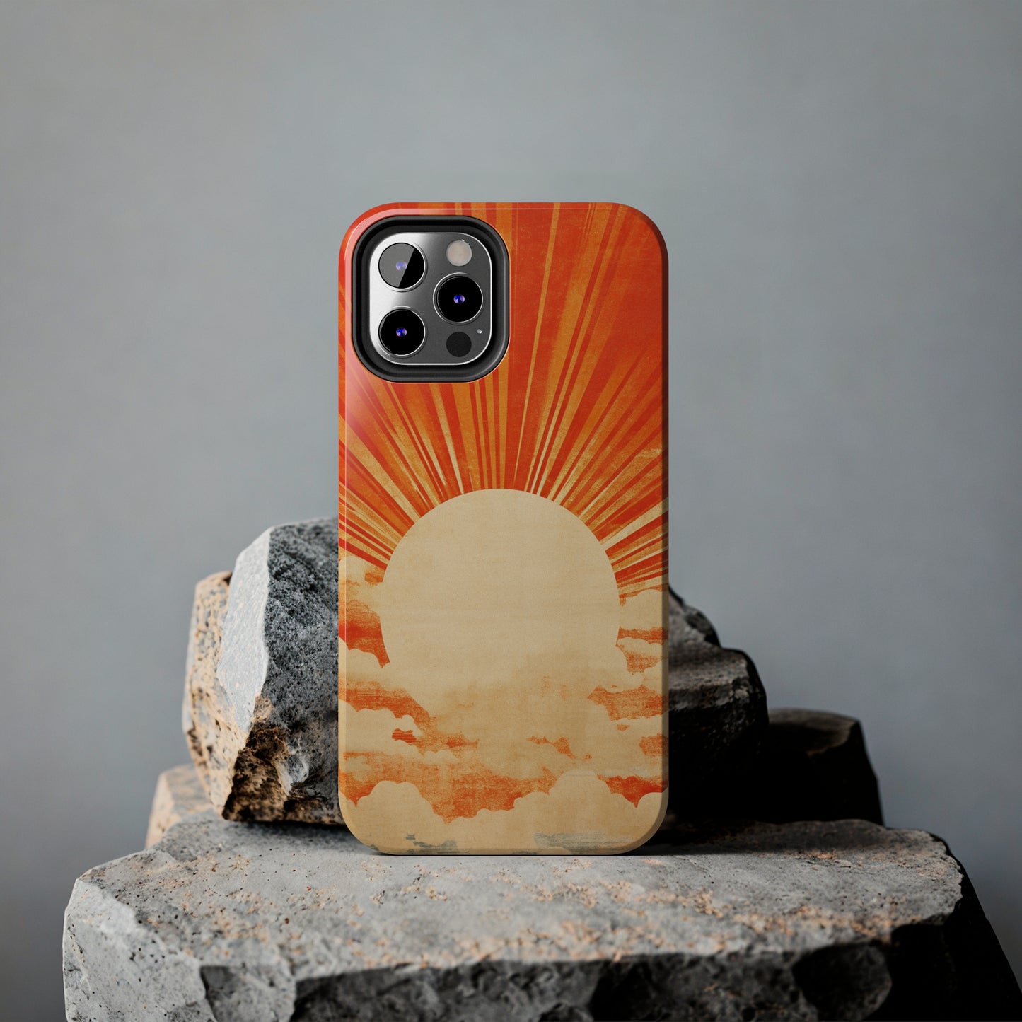 Retro Abstract Sunburst iPhone Case | Embrace the Nostalgic Charm of Artistic Rays