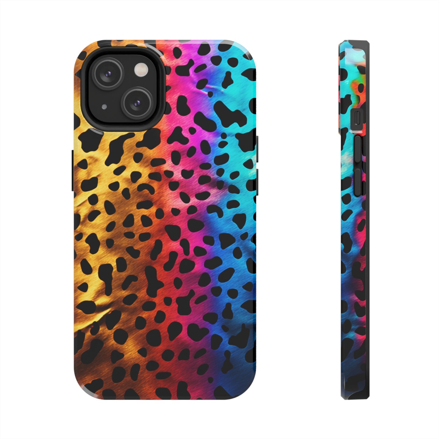 Kaleidoscopic Wild: Psychedelic Rainbow Leopard Print | Dazzling iPhone Case