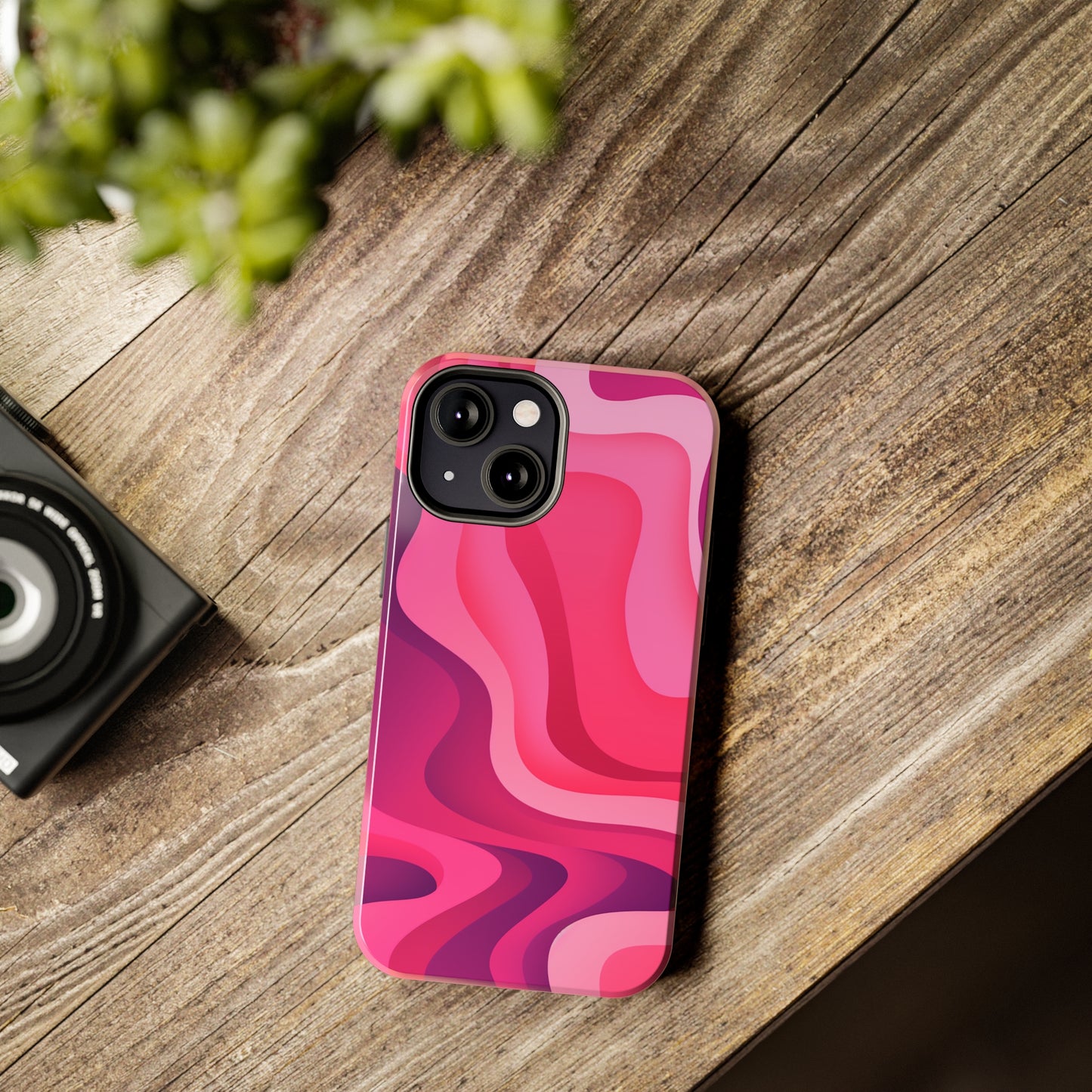 The Pink Wave iPhone Case Splash of Vibrance | Modern Art Meets Protection iPhone Tough Case