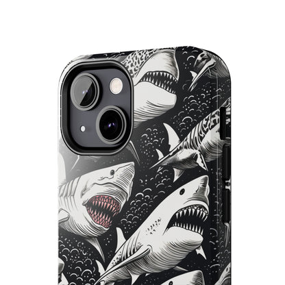 Deep Blue Mystery: Majestic Shark Design | Aquatic Adventure iPhone Case