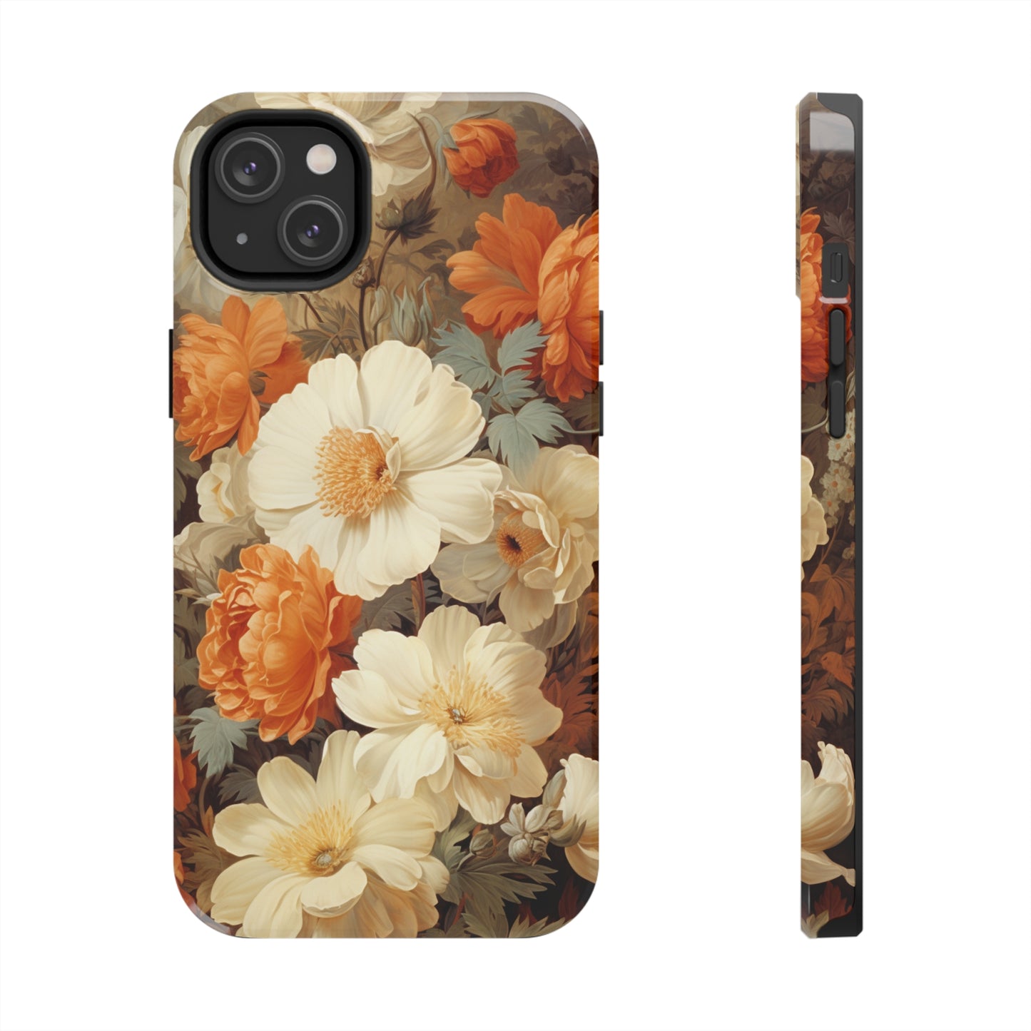 Vintage Floral Aesthetic Phone Tough Case Antique Print for iPhone 14 11 Pro 12 13 XR XS X 7+ 8 Boho Nature Flowers Cottage Core