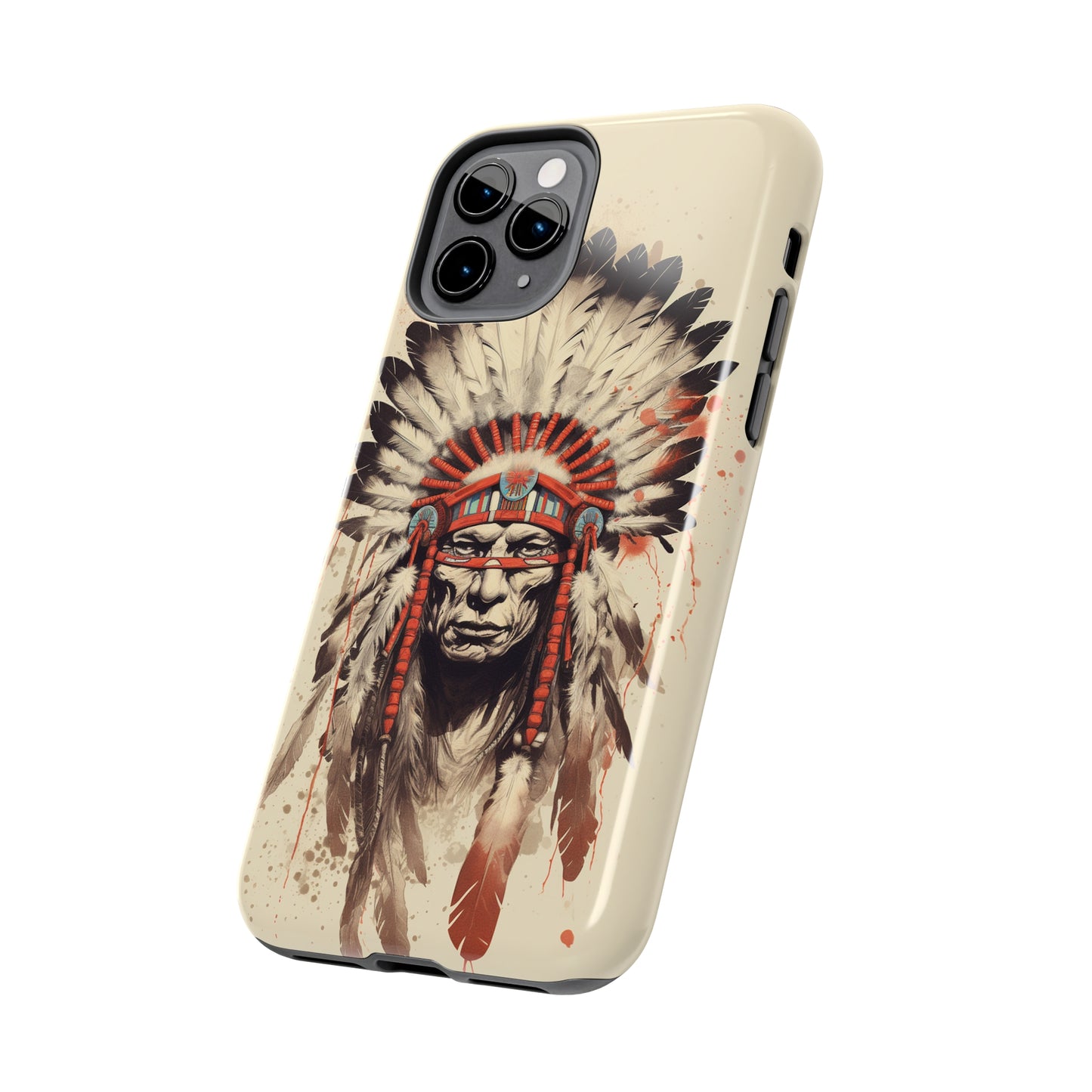 Proud Heritage: Native American Chief Headdress | Iconic Tribal iPhone Case for Models 11 through 14 Pro Max