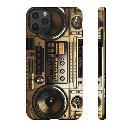 Urban Beats: Boombox Hip Hop Music Pixel Phone Case | Retro Rhythms for iPhone 15 Models