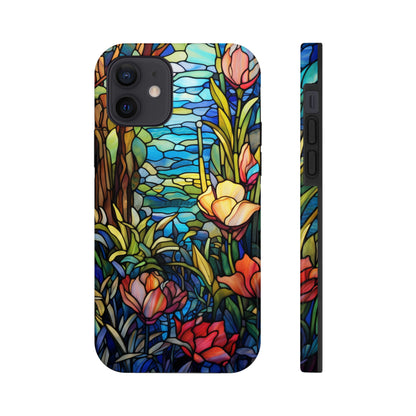 Stained Glass Floral Aesthetic iPhone Tough Case | Embrace Elegance and Durability