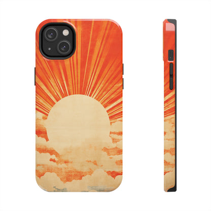 Retro Abstract Sunburst iPhone Case | Embrace the Nostalgic Charm of Artistic Rays