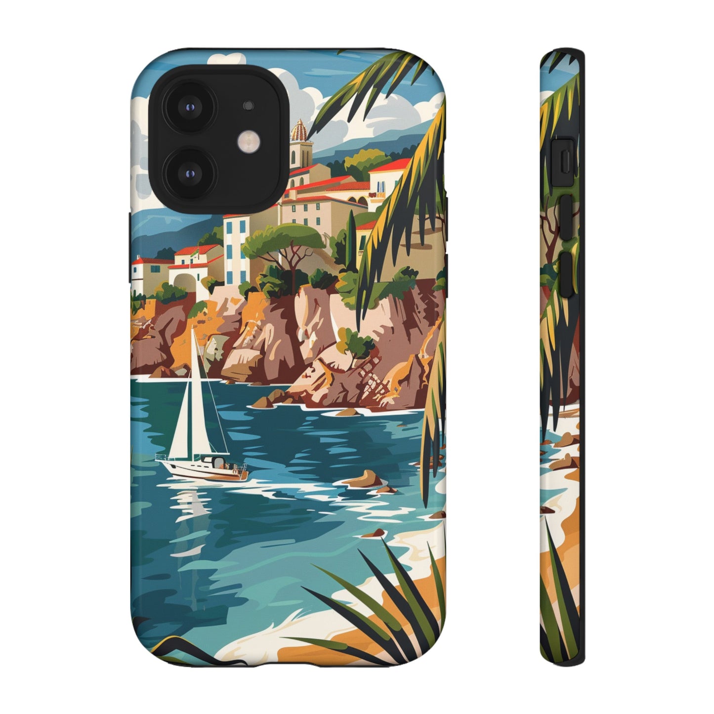 Midcentury French Riviera Sailboat Painting Phone Case