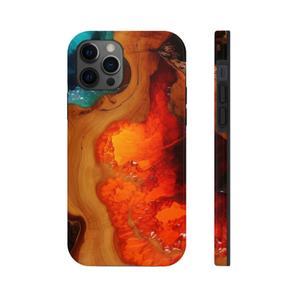 Faux Wood and Colorful Epoxy iPhone Case | Embrace the Beauty of Nature and Vibrant Artistry