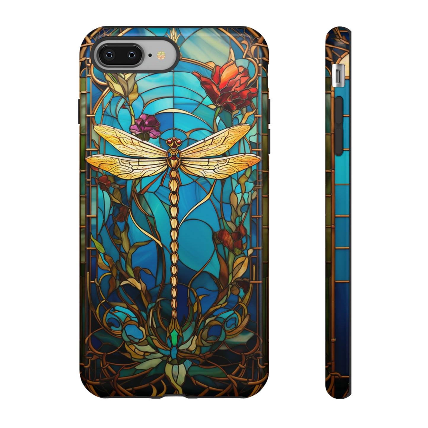 Vintage Art Nouveau Stained Glass Dragonfly Phone Case