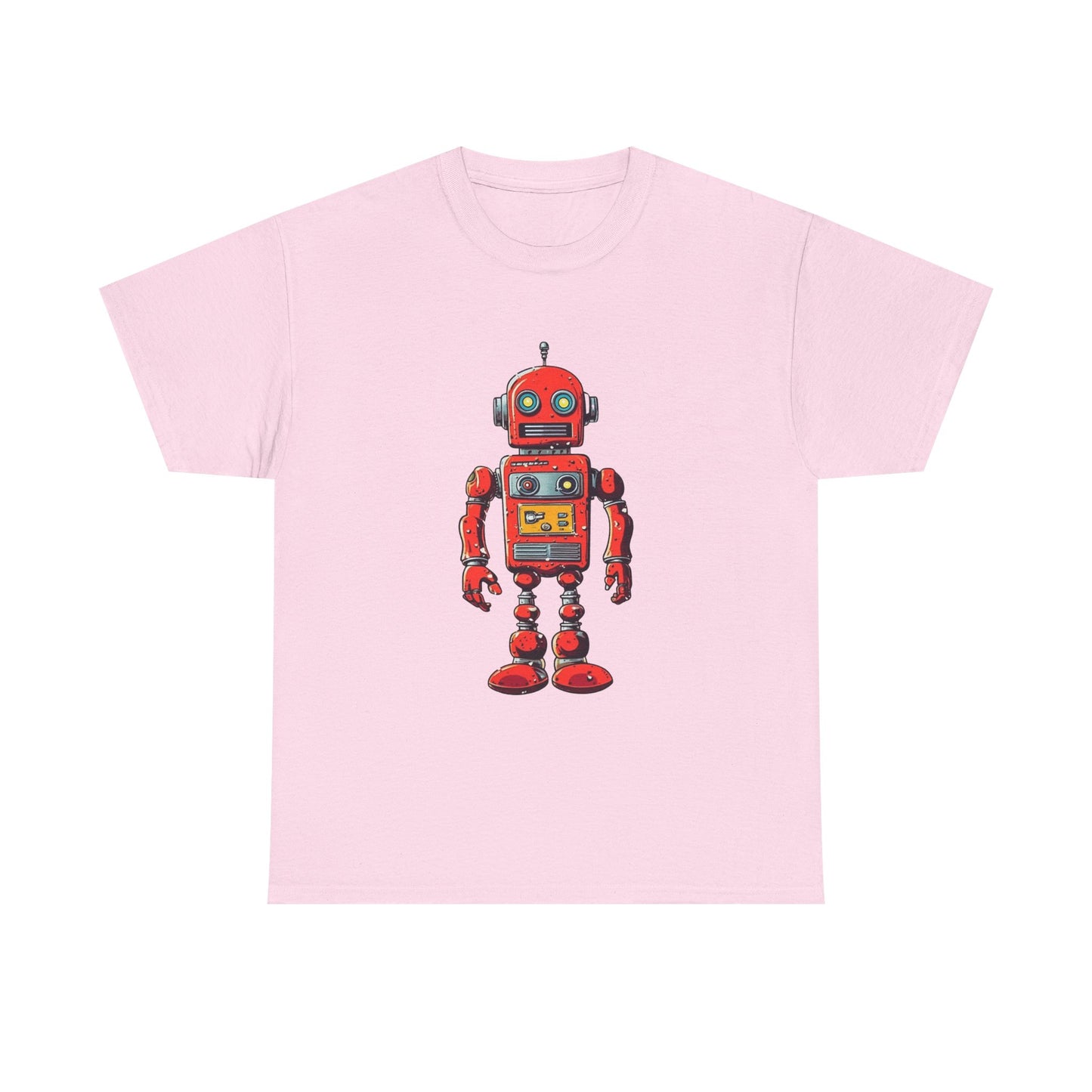 Vintage Red Robot T-Shirt Retro Sci-Fi Graphic Tee For Nerd Culture