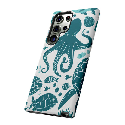 Undersea World Octopus, Turtle, Manta Ray Phone Case