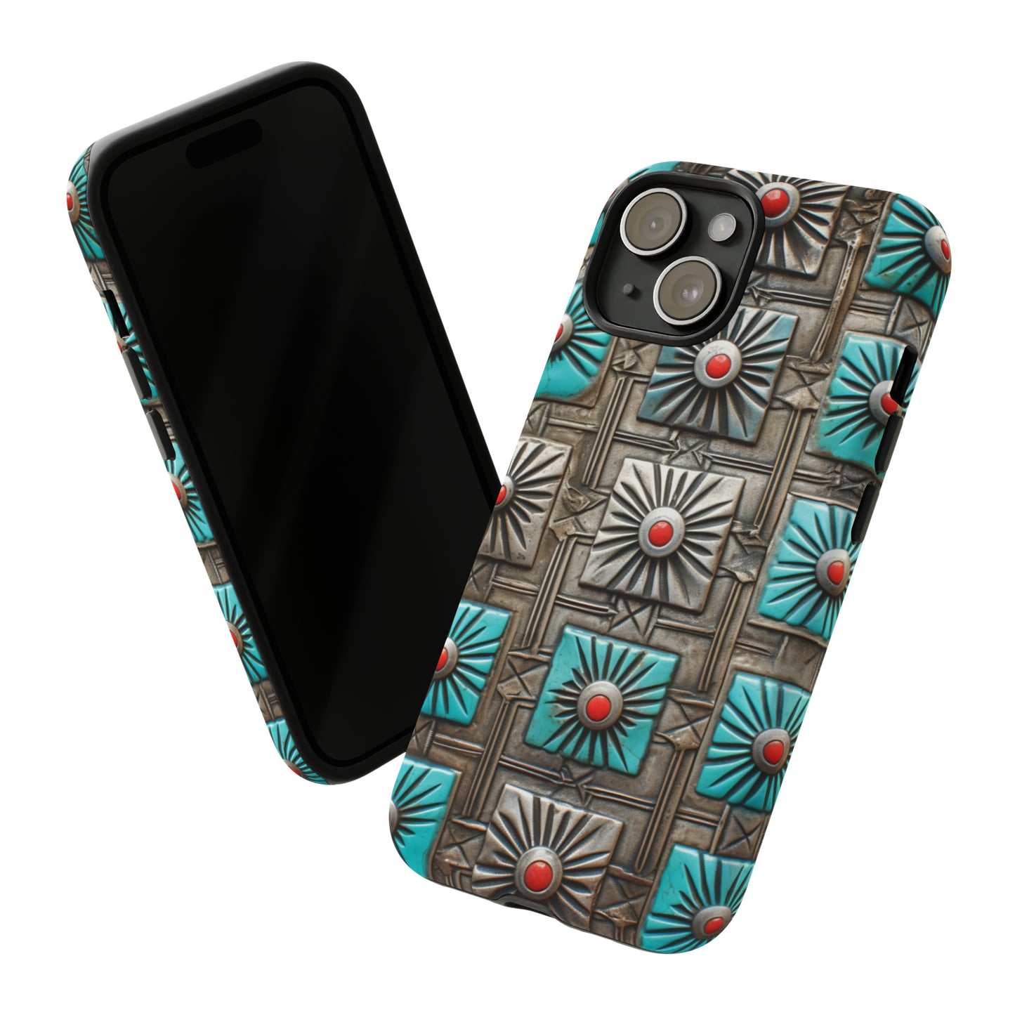 Vintage Navajo Native American Turquoise Concho Phone Case for iPhone 15, 14, 13, 12, 11 Pro Max, 14 Plus, iPhone XS Max, iPhone XR, iPhone 7, 8, 14, 15 Plus, SE