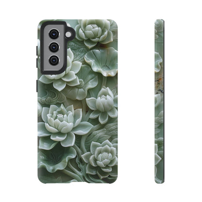 Green Jade Lotus Floral Art Phone Case