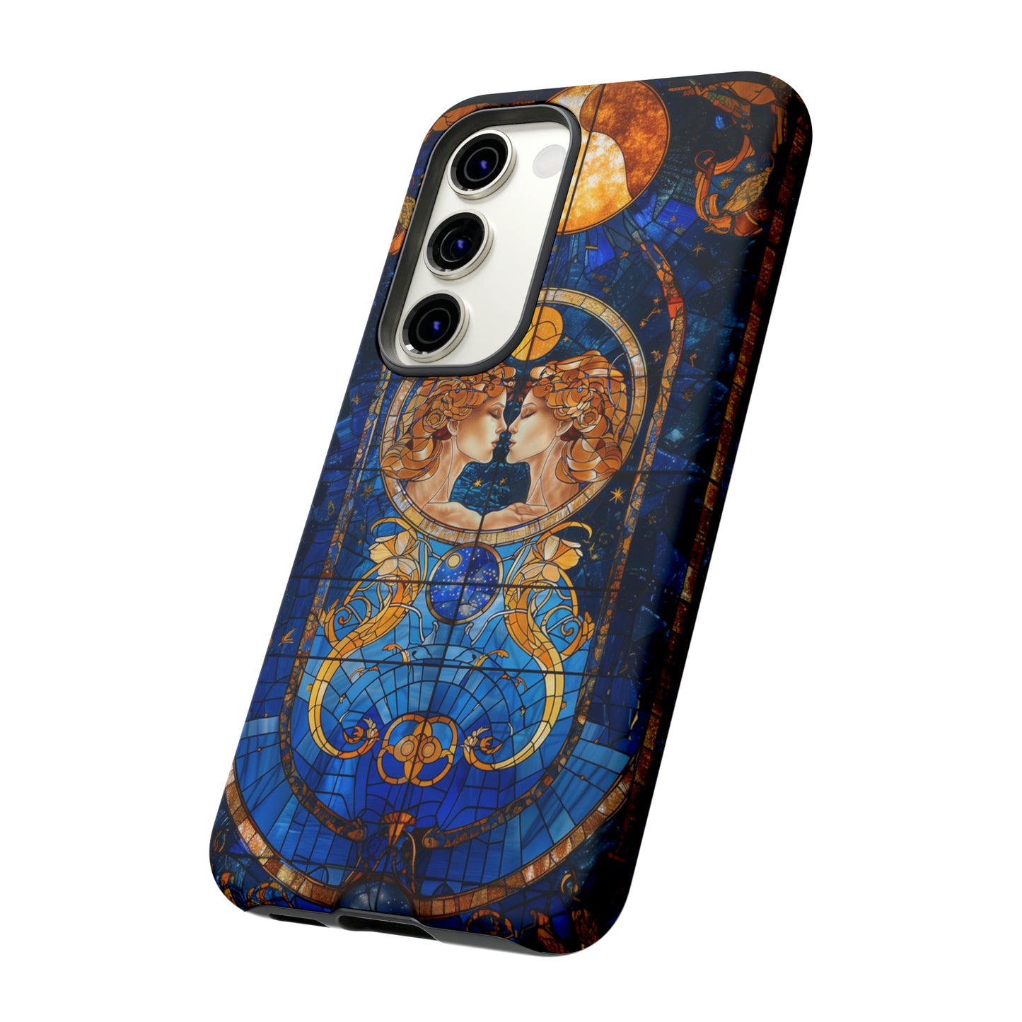 Gemini Astrology Stained Glass Phone Case