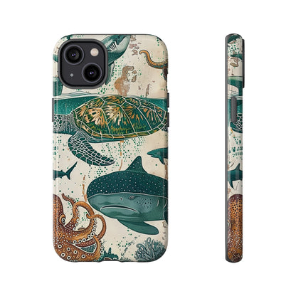 Undersea World Shark, Turtle, Manta Ray Phone Case