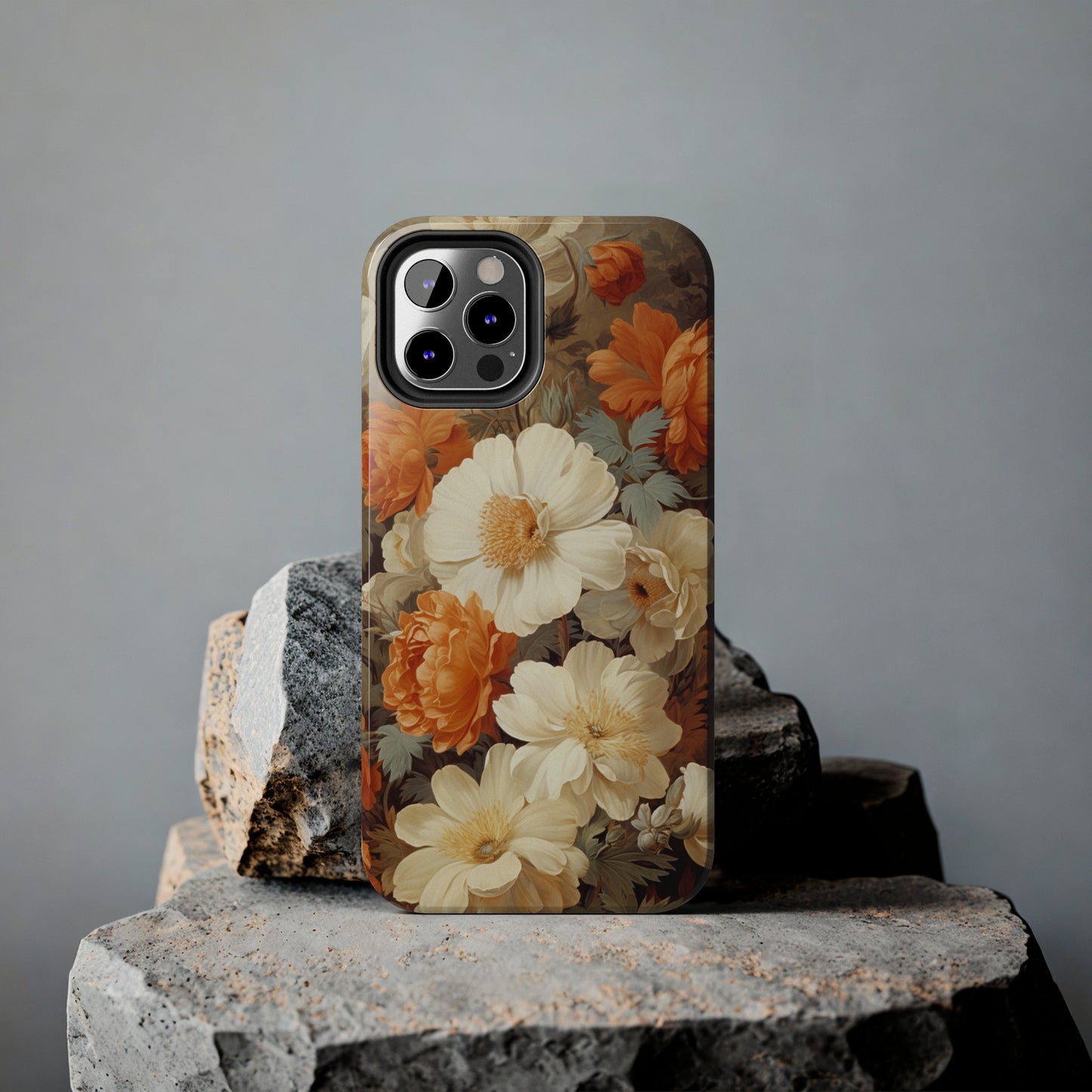 Vintage Floral Aesthetic Phone Tough Case Antique Print for iPhone 14 11 Pro 12 13 XR XS X 7+ 8 Boho Nature Flowers Cottage Core