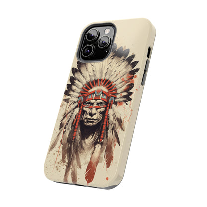 Proud Heritage: Native American Chief Headdress | Iconic Tribal iPhone Case for Models 11 through 14 Pro Max