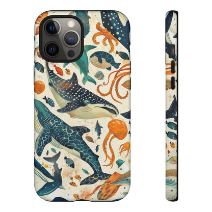 Undersea World Shark, Turtle, Manta Ray Phone Case