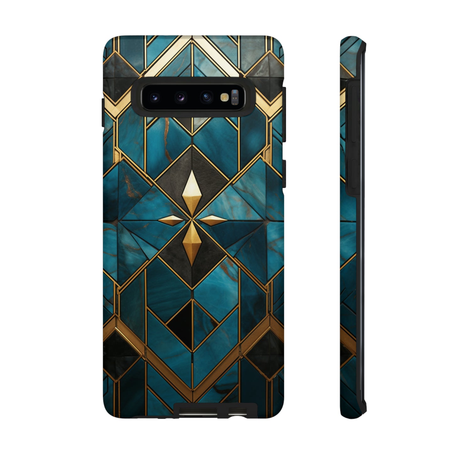 Gold and Blue Marble Mosaic Phone Case