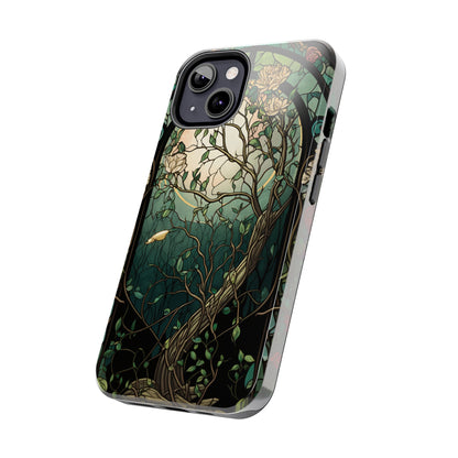 Retro Radiance: Stained Glass Floral Phone Case | Vintage Aesthetic for iPhone Models