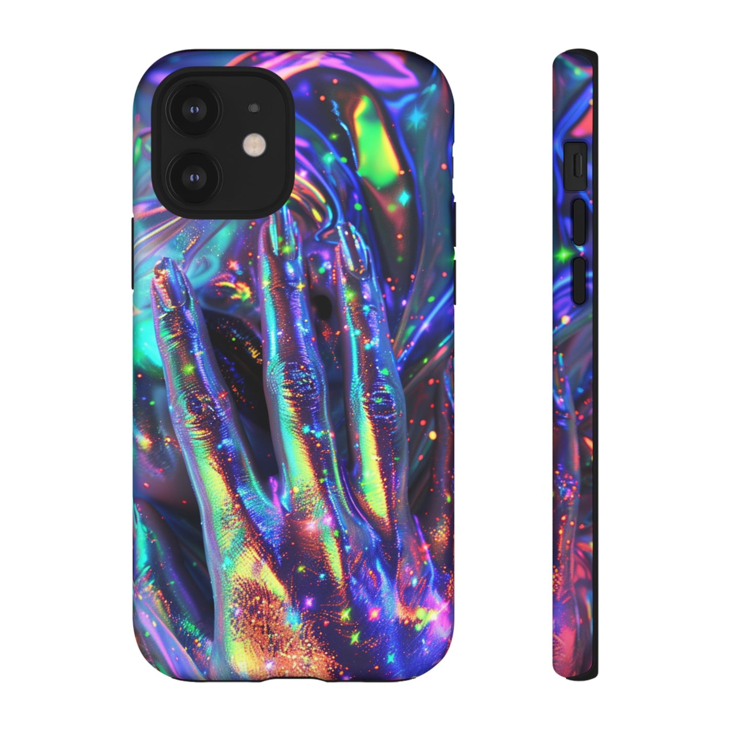 Marbled opalescent Holographic Print Phone Case