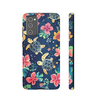 Undersea Floral Blue Sea Turtle Phone Case