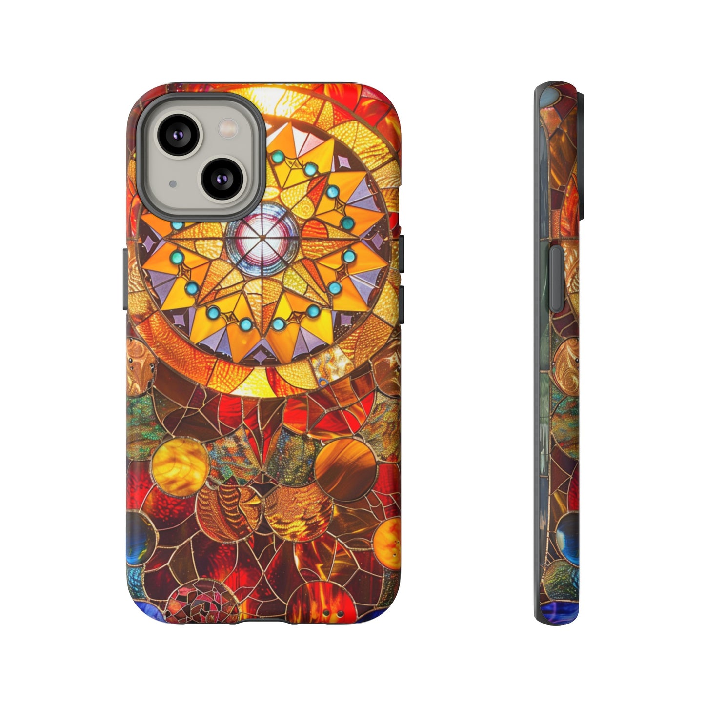 Cosmic Stained Glass Mandala Phone Case