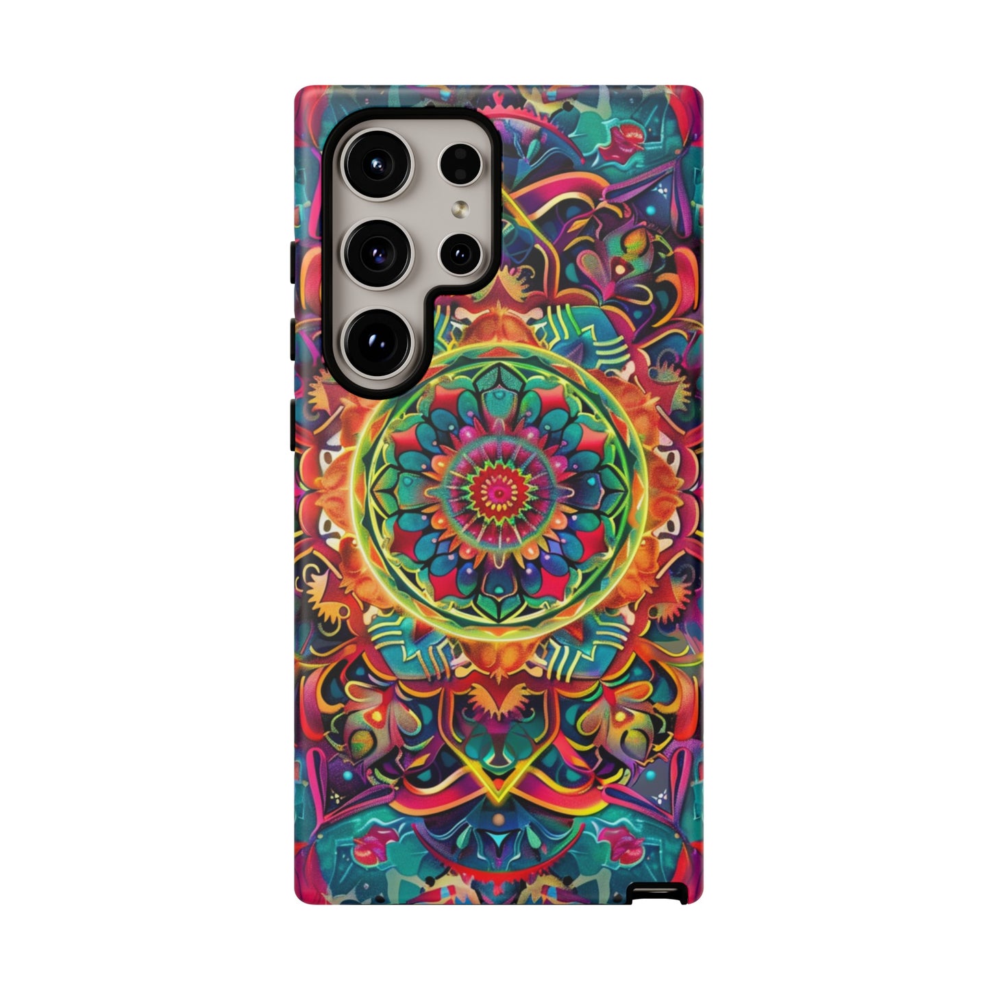 Cosmic Stained Glass Mandala Phone Case