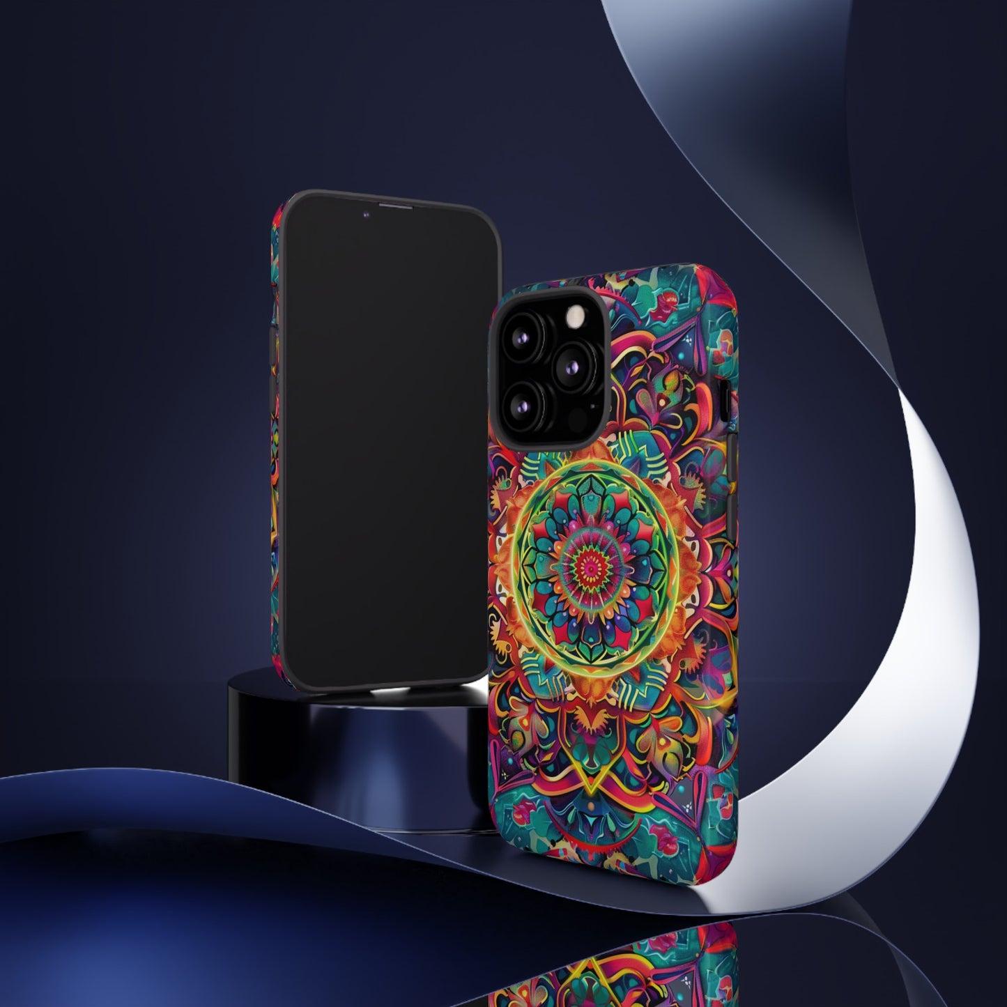 Cosmic Stained Glass Mandala Phone Case