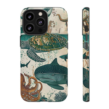 Undersea World Shark, Turtle, Manta Ray Phone Case