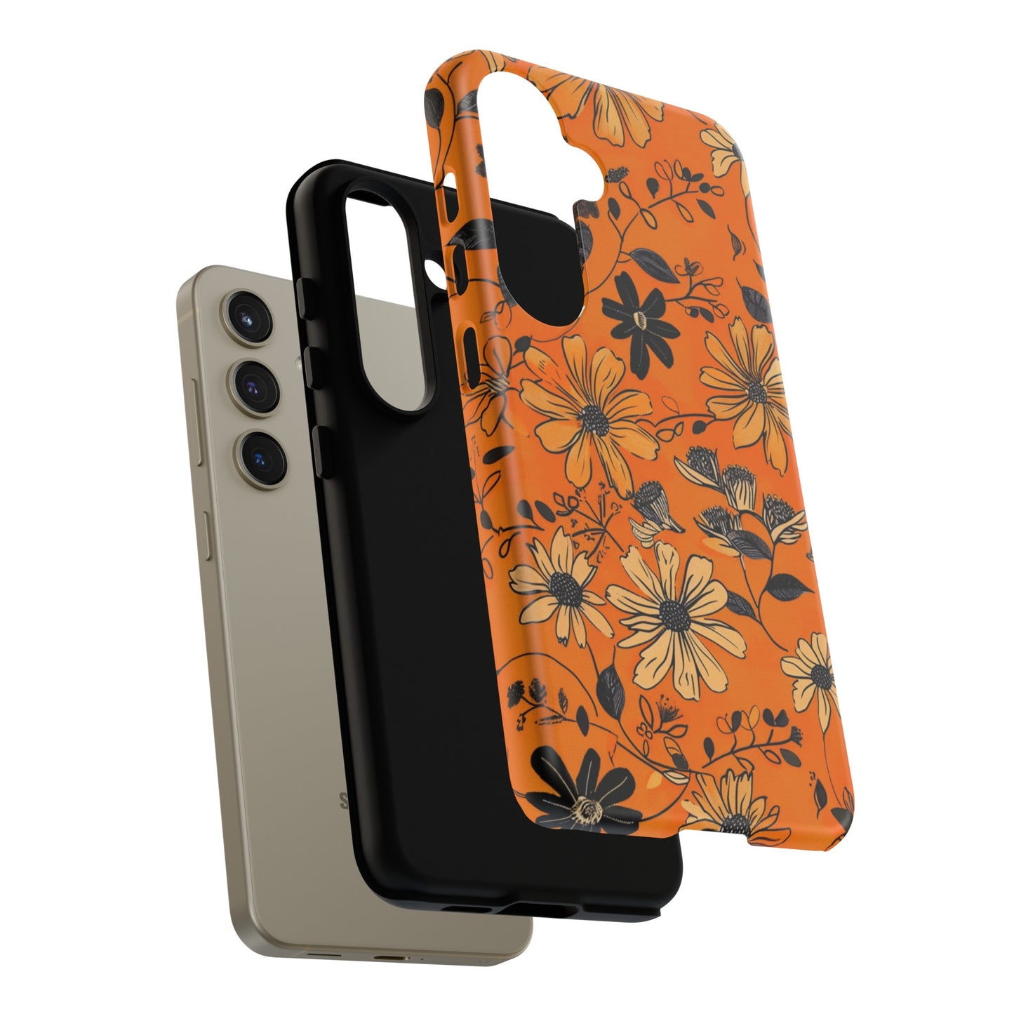 Orange Floral Phone Case Cute Summer Flower Aesthetic