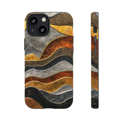 Abstract Gold and Silver Mountain Design Phone Case