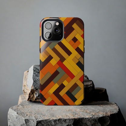 iPhone Tough Case: Intricate & Durable - The Weave Geometric Art Pattern