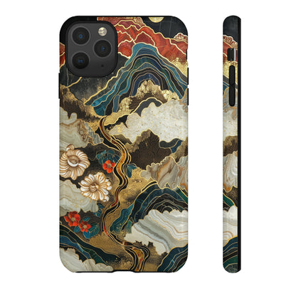 Chiyogami Stained Glass Floral Mountain Phone Case