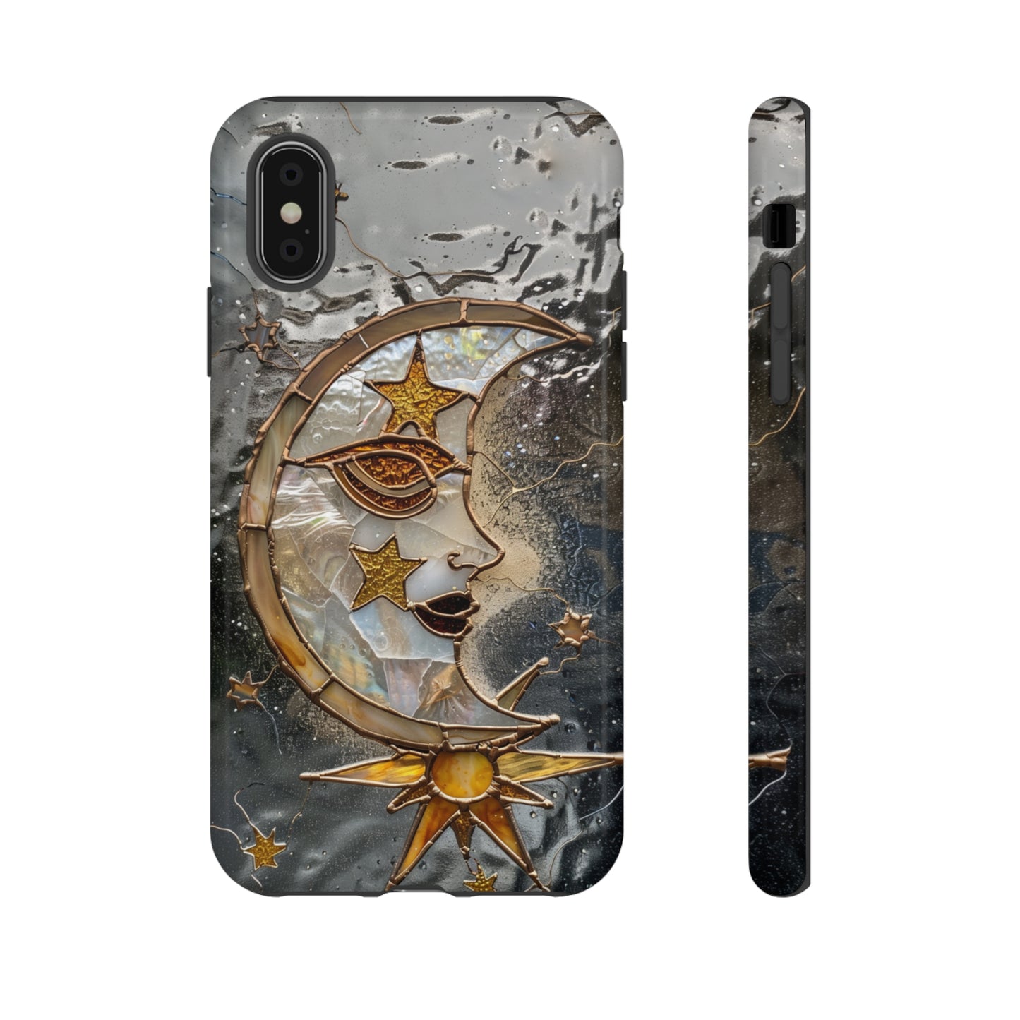 Moon Stars Liquid Glass Starry Night Phone Case