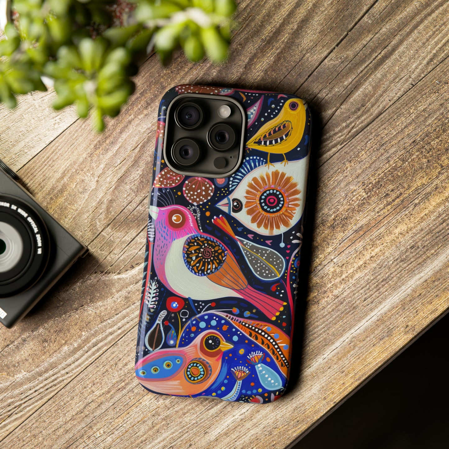 Mexican Style Bird Painting Phone Case