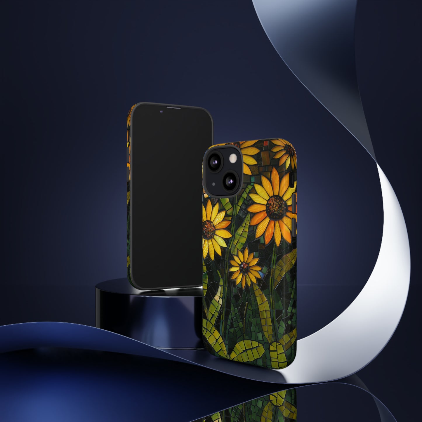 Yellow and Gold Daisy Mosaic Stained Glass Phone Case