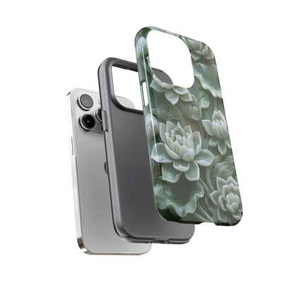 Green Jade Lotus Floral Art Phone Case