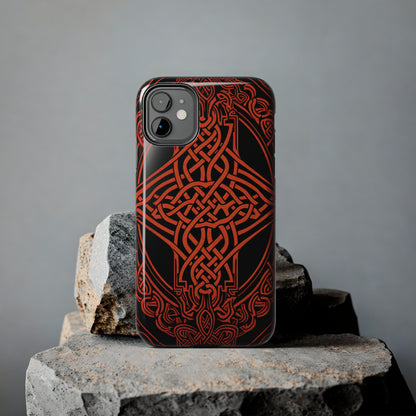 Eternal Weave iPhone Case, Red Celtic Tribal Knots | Timeless Symbolism iPhone Case for Models 11 through 14 Pro Max