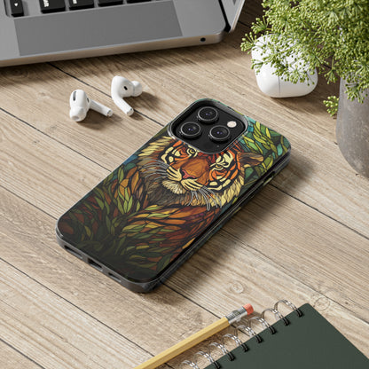 Tiger Stripes Stained Glass Jungle iPhone Tough Case | Unleash Your Wild Side with Exquisite Design and Reliable Protection