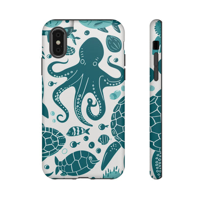 Undersea World Octopus, Turtle, Manta Ray Phone Case