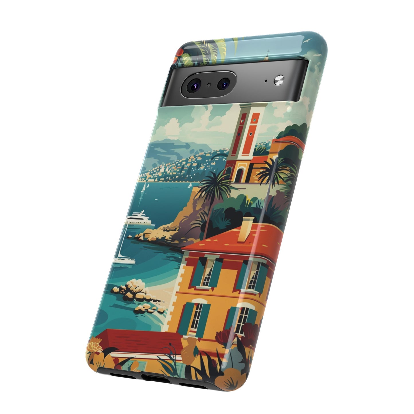 Midcentury French Riviera Landscape Painting Phone Case