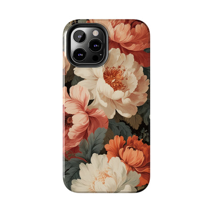 Vintage Floral Aesthetic Phone Tough Case Antique Print for iPhone 14 11 Pro 12 13 XR XS X 7+ 8 Boho Nature Flowers Cottage Core